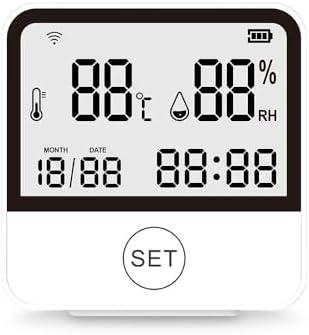 Smart WiFi Temperature Humidity Monitor for Realtime Indoor Climate Control with Alarm for Home Office Use by Unknown