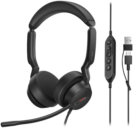 Yealink UH44 Wired USB Headset for Work, USB-C/A, 2 Noise-Canceling Mics by RedefineYourWorkplace