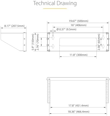 StarTech 4U Vertical Wall-Mount Bracket, 19in, 121lb, 55kg (RK419WALLV-N) - Image 7