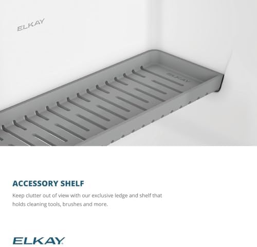 Elkay ELXRU13322W Quartz Luxe 33" Undermount Single Basin Quartz Composite Workstation Kitchen Sink with Basin Rack, Colander and Cutting Board - Sandstone - Image 2