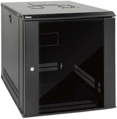 Tecmojo 12U Wall Mount Server Cabinet IT Network Rack Enclosure Lockable Door and Side Panels Black,Cooling Fan,Glass Door,17.7inch Depth,for 19” IT Equipment,A/V Devices by Tecmojo