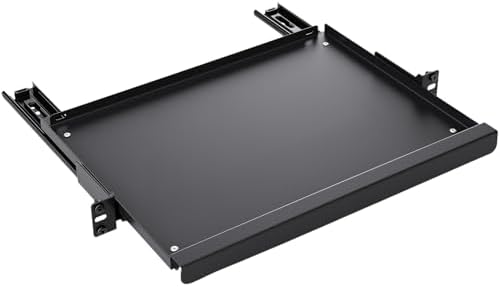 AceOrbit 1U Keyboard Tray 12" Deep, Universal 19" Rack Mount Sliding Shelf Tray 12" Deep for Network Equipment Server Rack or Cabinet by Unknown