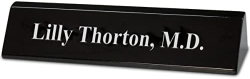 Personalized Piano Finish Desk Name Plate - Black, 10.5" by Sofiasfindings