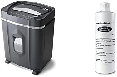 Aurora AU1210MA Professional Grade High Security 12-Sheet Micro-Cut Paper/CD and Credit Card/ 60 Minutes Continuous Run Time Shredder & SL16 Professional Grade Synthetic Shredder Oil by Unknown