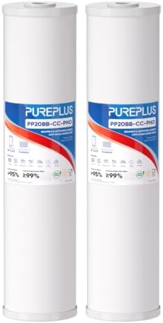 PUREPLUS 20"x4.5" Whole House Anti Scale Sediment Home Water Filter, 2 Pack by PUREPLUS