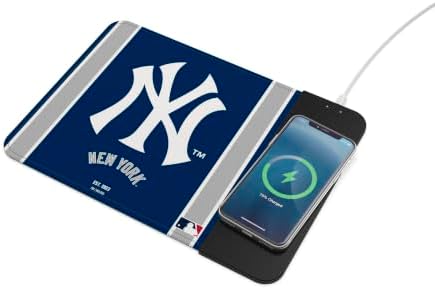 SOAR MLB Official Established Primary Logo Wordmark Home Office Wireless Charging Mouse Pad Mat 11.8" x 8.6" (New York Yankees) by OuterstuffFIFAWorldCup