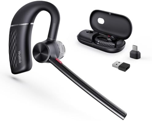 Yealink BH71 Pro Bluetooth Headset with USB-C/A Dongle, Teams Certified, Wireless Earpiece for Cell Phone,PC,Laptop,Noise Cancelling Microphone, Adjustable Ear Hook by RedefineYourWorkplace
