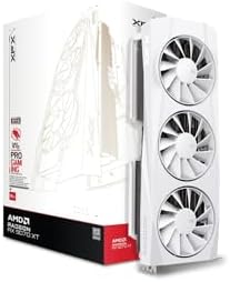 XFX Quicksilver AMD Radeon RX 9070XT White Gaming Edition with 16GB GDDR6 HDMI 3xDP, RDNA 4 RX-97TQICKW9, Graphics Card, Compatible with Desktop PCs by XFX