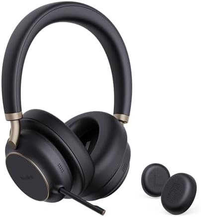 Yealink BH76 Plus UC Wireless Headset for Work, Bluetooth Headsets with Microphone Active Noise Cancelling, Retractable Mic Arm, ANC Business Headsets for Teams Zoom Meeting Call, Switchable Earpads by RedefineYourWorkplace