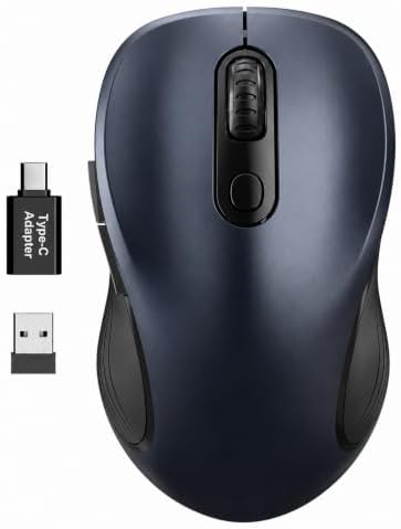 WisFox 2.4GHz Wireless Mouse for Laptop, Ergonomic 6-Button, Matt Gray by Bringyouqualityproducts