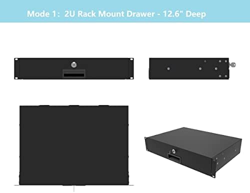 2U Server Cabinet Case 19 Inch Rack Mount Lockable Drawer - Image 2