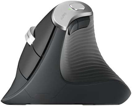 Nulea M510 Vertical Mouse Wireless, Ergonomic Mouse for Comfy Tracking, 3 Adjustable DPI (800-1200-1600), 2.4G Wireless Vertical Mouse with 6 Buttons, Compatible with Windows, Mac OS, Laptop, PC, Grey by Nulea