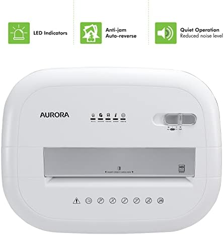 Aurora AU1060MA Professional Grade 10-Sheet High Security Micro-Cut Paper and Credit Card Shredder/ 60 Minutes/Security Level P-5, White, AU1060MA 10-Sheet High Security Microcut - Image 6