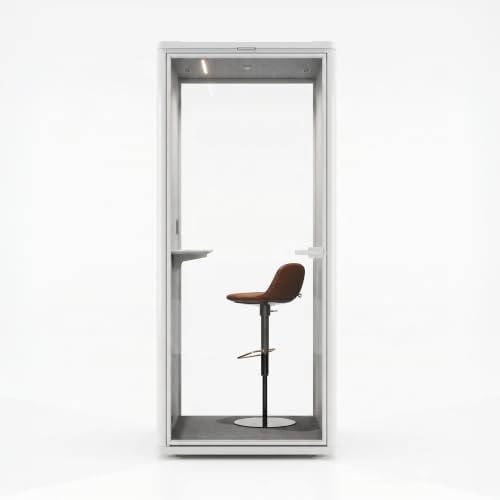 Uncaged Ergonomics Small Office Pod, 1-Person Acoustic Office Phone Booth with Ventilation, LED Lighting and Power, White by UncagedErgonomics