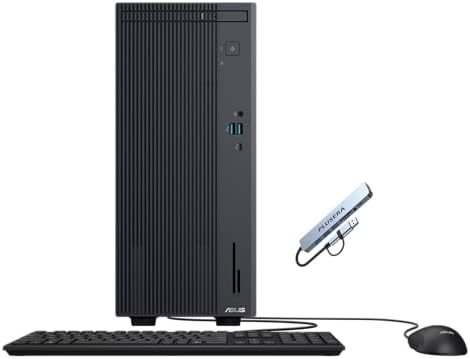 ASUS V500 Mini Tower 15L Desktop, 10-Core Intel Core i7-13620H Processor, 16GB RAM 512GB SSD, Windows 11 Home, Wired Keyboard & Mouse with PLUSERA 8-in-1 Hub, Gray by Unknown