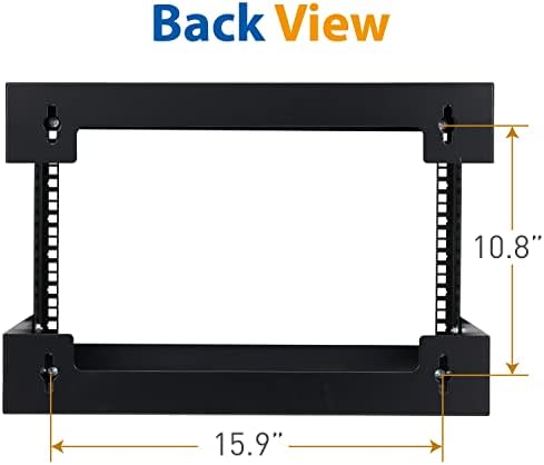 6U Wall Mount Rack Open Frame 19 Inch Server Equipment Network Cabinet 18 inches Depth Black by Tedgetal - Image 4