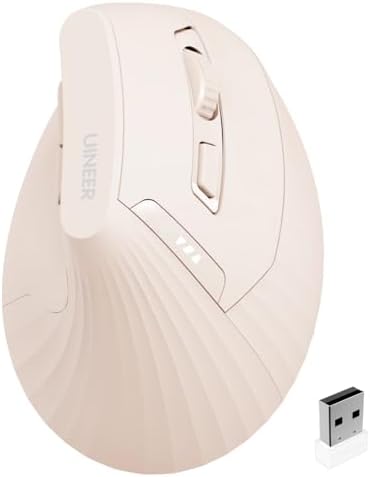 Uineer Ergonomic Vertical Mouse, 2.4G Wireless Mouse, Rechargeable, 4-DPI by UINEER