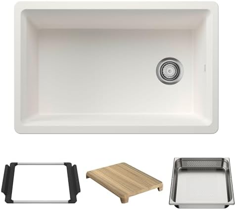 BLANCO Inteos SILGRANIT 30" Single Bowl Workstation Kitchen Sink White by BLANCO