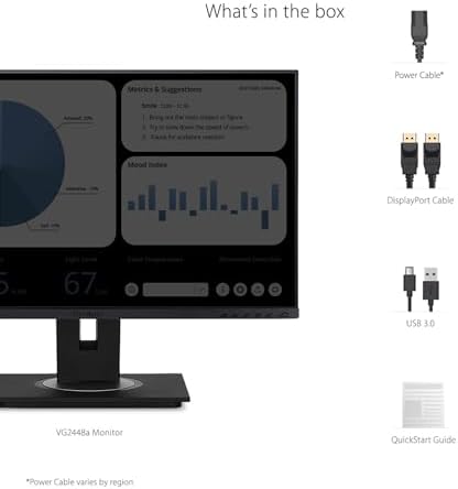 ViewSonic VG2448A 24 Inch 1080p IPS Ergonomic Computer Monitor, USB Hub - Image 6