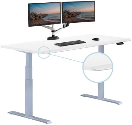 Vari ComfortEdge Electric Standing Desk – 72x30 – White/Silver by Unknown