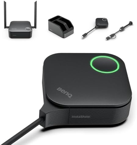 BenQ InstaShow WDC25 Wireless Presentation System – 4K UHD, 4K/60Hz Playback, Driver-Free, Screen Mirroring, CVSS 4.0 Certified Security, HDMI/USB-C, Plug & Play for Huddling to Large Rooms by BenQ