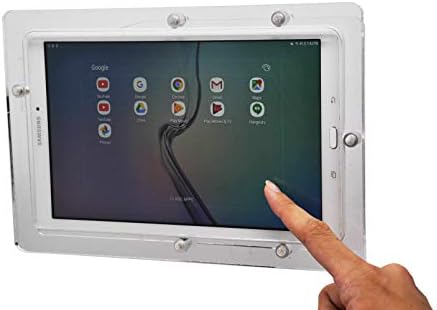 Anti-Theft Acrylic VESA Enclosure for Galaxy TAB A 8.0" 2019 Tablet with Free Wall Mount Kit & 90-Degree Angle Charge Cable (TAB A 8.0 2019 SM-T290, Clear) - Image 3