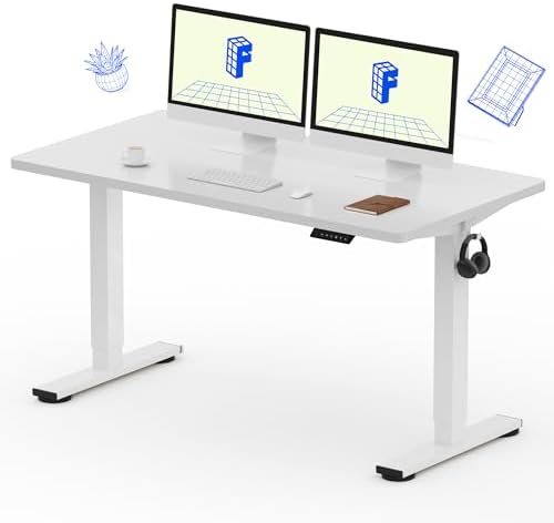 FLEXISPOT EN1 55"x28" One-Piece Standing Desk, White by Unknown