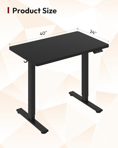 SANODESK One-Piece Electric Height Adjustable Standing Desk 40''x 24'' - Image 3