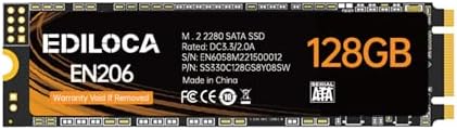 Ediloca EN206 128GB 3D NAND TLC M.2 SSD, M.2 2280 SATA III 6Gb/s SSD Internal Hard Drive, Read/Write Speed up to 550/460 MB/s, Compatible with Ultrabooks, Tablet Computers and Mini PCs by EDILOCA