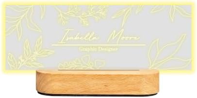Personalized LED Desk Name Plate – Custom Office Name Sign by HunConcept