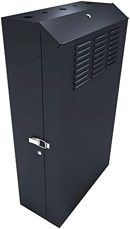 NavePoint 6U Vertical Server Rack Enclosure, Low Profile, 35.4" Deep, Max Weight Capacity 132lbs - 6U Network Cabinet Vertical Wall Mount, Perforated, Black by NavePoint