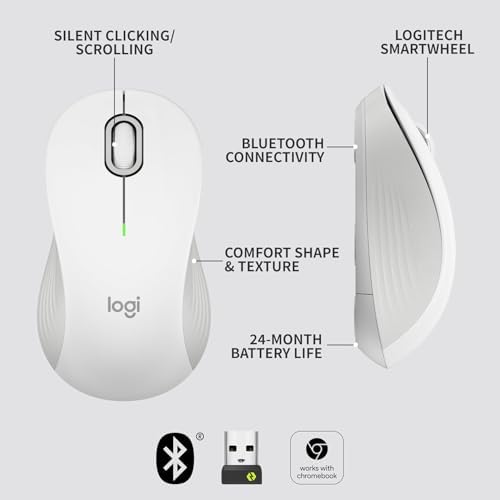 Logitech Signature M550 Wireless Mouse Small to Medium Sized - Off White - Image 6