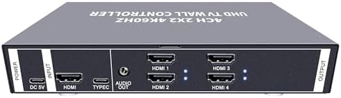 ISEEVY 4K60 Video Wall Controller 2x2 UHD TV Wall Controller 1X2 2X1 1X3 3X1 1X4 4X1 Support HDMI USB-C 4K60 Inputs and 4X HDMI 4K Outputs for max 4 TVs into 1 Wall - Image 5