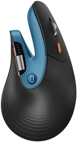 ProtoArc EM11 Pro Ergonomic Mouse for Large Hands, Side Scroll, Blue by ProtoArc