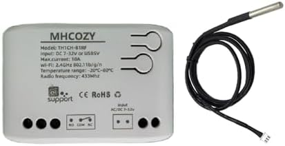 WiFi Wireless Temperature Controller Thermostat, eWeLink App Remote Dry Contact Smart Relay, Compatible with Alexa Google Assistant by MHCOZY