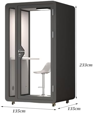 Soundproof Office Pod Booth, Quiet Meeting Pod with LED Lighting & Acoustic Panels, USB Ports, Portable Removable Telephone Booth for Private Phone Calling Reading Study(White,135cm) - Image 7