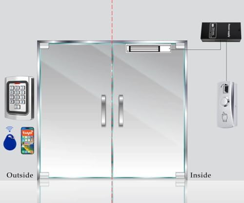Door Access Control System 1200lb Electric Magnetic Door Lock Kit Waterproof Keypad ID Card Smartphone Tuya App Remote Control - Image 7