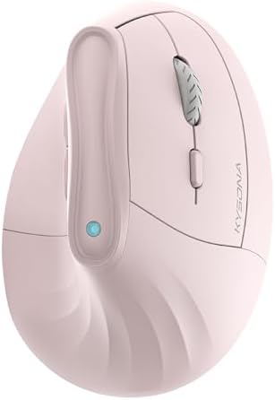 KYSONA Ergonomic Mouse Wireless, Bluetooth Vertical Mouse, 5-Level Adjustable DPI, 2.4G Silent Switch Mice for Windows, MacOS, IPadOS, Laptop, PC, Pink by KYSONA