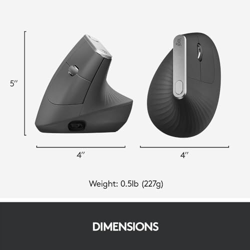 Logitech MX Vertical Advanced Ergonomic Mouse (Graphite) Bundle with Belkin Mouse Pad (Black) + Microfiber Cleaning Cloth - Image 5