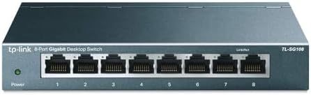 TP-Link 8 Port Gigabit Ethernet Network Switch - Ethernet Splitter | Plug & Play | Fanless | Sturdy Metal w/ Shielded Ports | Traffic Optimization | Unmanaged | Lifetime Protection (TL-SG108) by Unknown