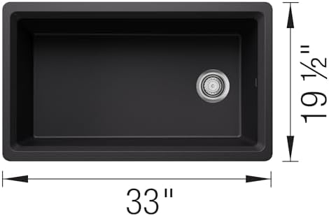BLANCO Inteos SILGRANIT 33" Single Bowl Workstation Kitchen Sink Coal Black - Image 5