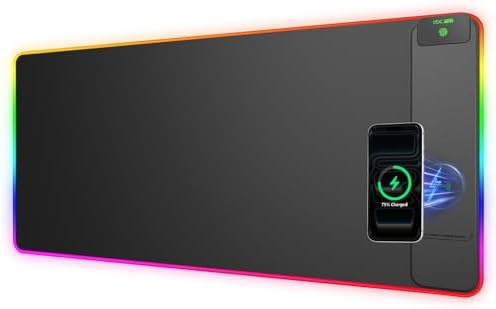 Wireless Charging Mouse Pad Gaming, 31.5"x15.8" Large Desk Mat, Waterproof by abcmat