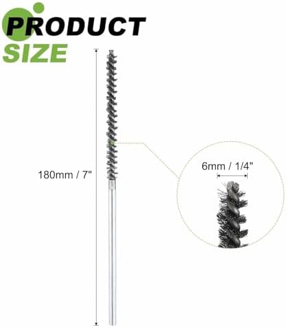 HARFINGTON 4pcs Wire Bore Brush 7 x 1/4" 3/16 Inch Shank Stainless Steel Bristles Cleaning Brush for Clean Car Part Tube Kitchen Garage - Image 2