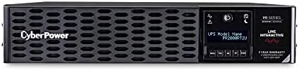 CyberPower PR2000RT2UN Smart App Sinewave UPS System, 2000VA/2000W, 8 Outlets, 2U Rack/Tower, RMCARD205 Pre-Installed by Unknown