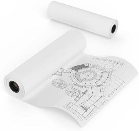 MFLABEL Wide Format Paper 36" x 150' Plotter Paper 2 Rolls CAD Bond Rolls 20lb 2" Core for CAD Printing on Wide Format Ink Jet Printers by MFLABEL