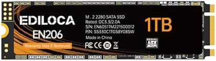 Ediloca EN206 1TB SSD M.2 SATA III 6Gb/s 3D TLC NAND, M.2 2280 SSD Internal Solid State Drive, Read/Write Speed up to 550/480 MB/s, Compatible with Laptop & PC Desktop by EDILOCA