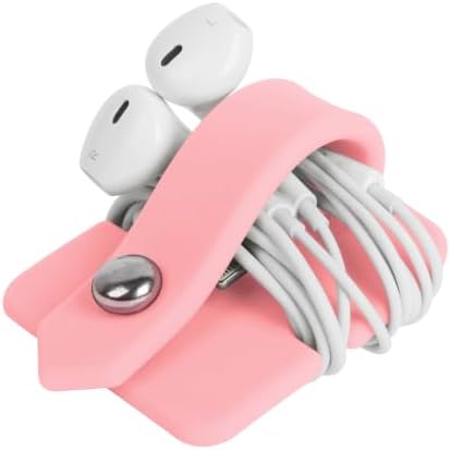 Cord Organizer Earbuds Holder Earphone Wrap Earphones Organizer Headset Headphone Earphone Wrap Winder Cord Manager Cable Winder Set of 2(Black+Pnk) - Image 7