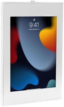Mount-It! Anti-Theft iPad Wall Mount Holder, Lockable Low-Profile, White by Mount-It