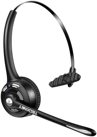 TECKNET Single Ear Bluetooth Headset - Noise Cancelling Microphone by Tecknet