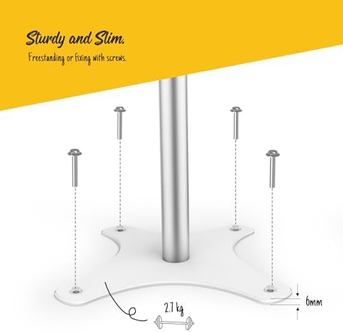 Tablet Floor Stand Compatible with 10.2" iPad 7 8 9, Rotate Lockable Metal Tablet Enclosure+Aluminum Pole+Metal Base - BSF302WT - Image 7